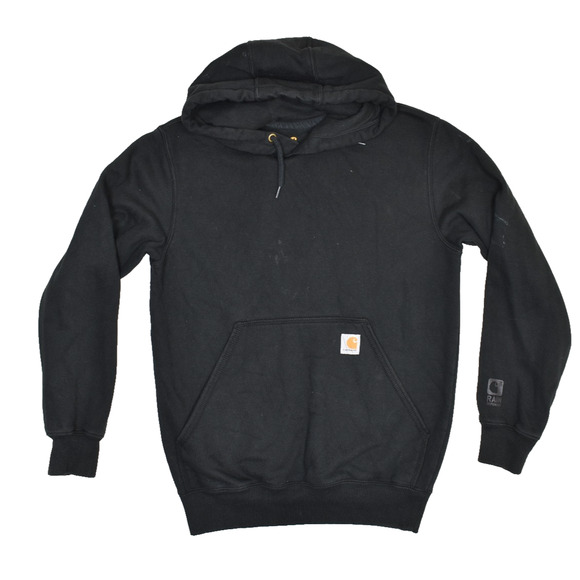 Carhartt Men's Regular Size S Hoodie Black Sweatshirt w/Stain on Front 100615 00 - Picture 1 of 8